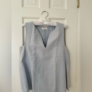 ba&sh Dylan Sleeveless V-Neck Trapeze Top, 100% Cotton, Light Blue, 8